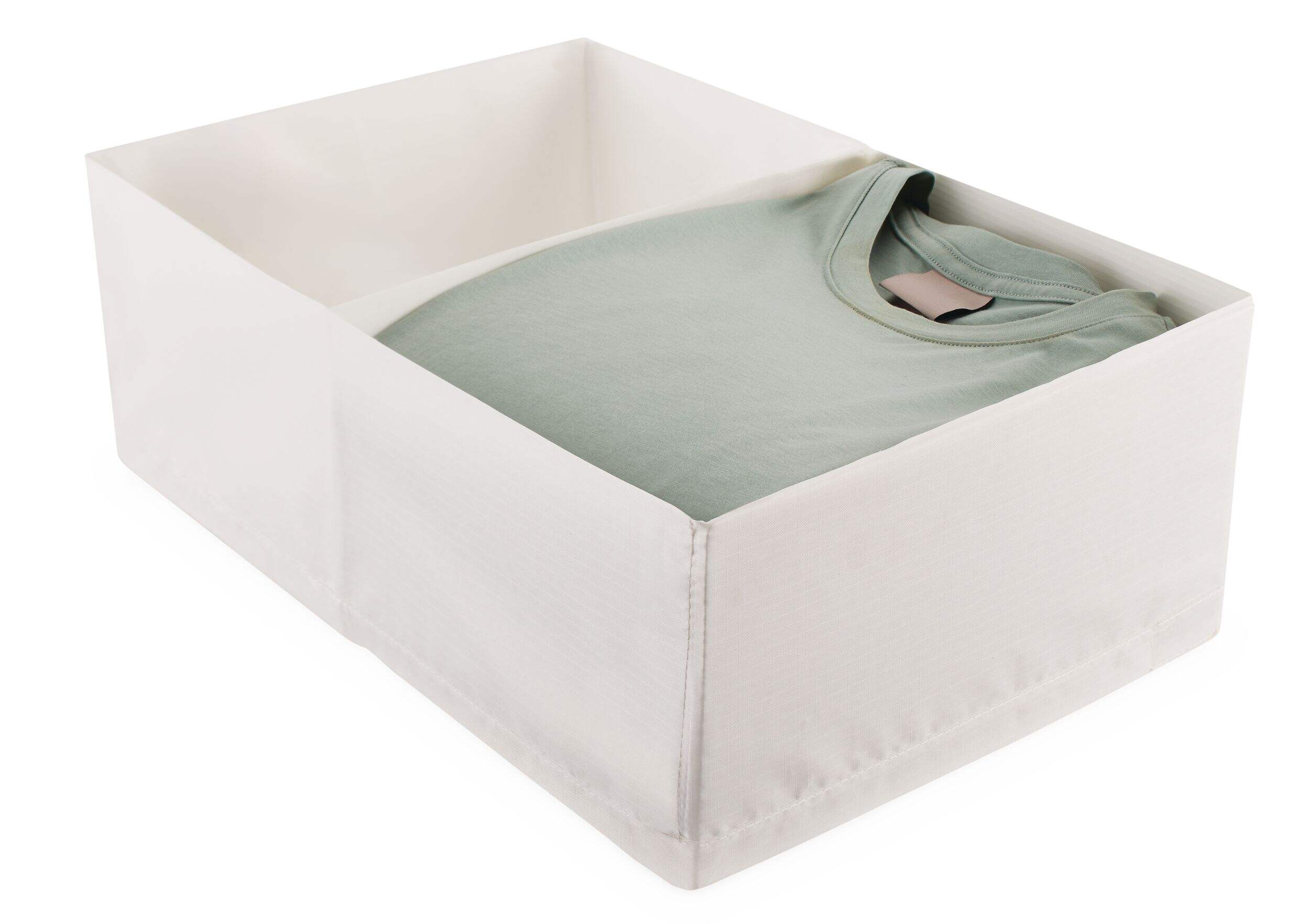 Type A Soft Fabric All-Purpose Storage Box with Compartments Front_Three_Fourths_Angled_Left