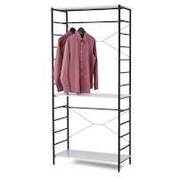 Type A Freestanding Closet Organizer System Kit with Adjustable Shelves, Assorted Colours, 35.75-in Front_Three_Fourths_Angled_Left