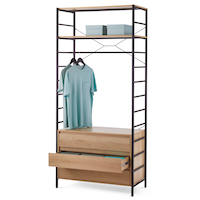 Type A Freestanding Closet Organizer System Kit with Drawers, Assorted Colours, 35.75-in