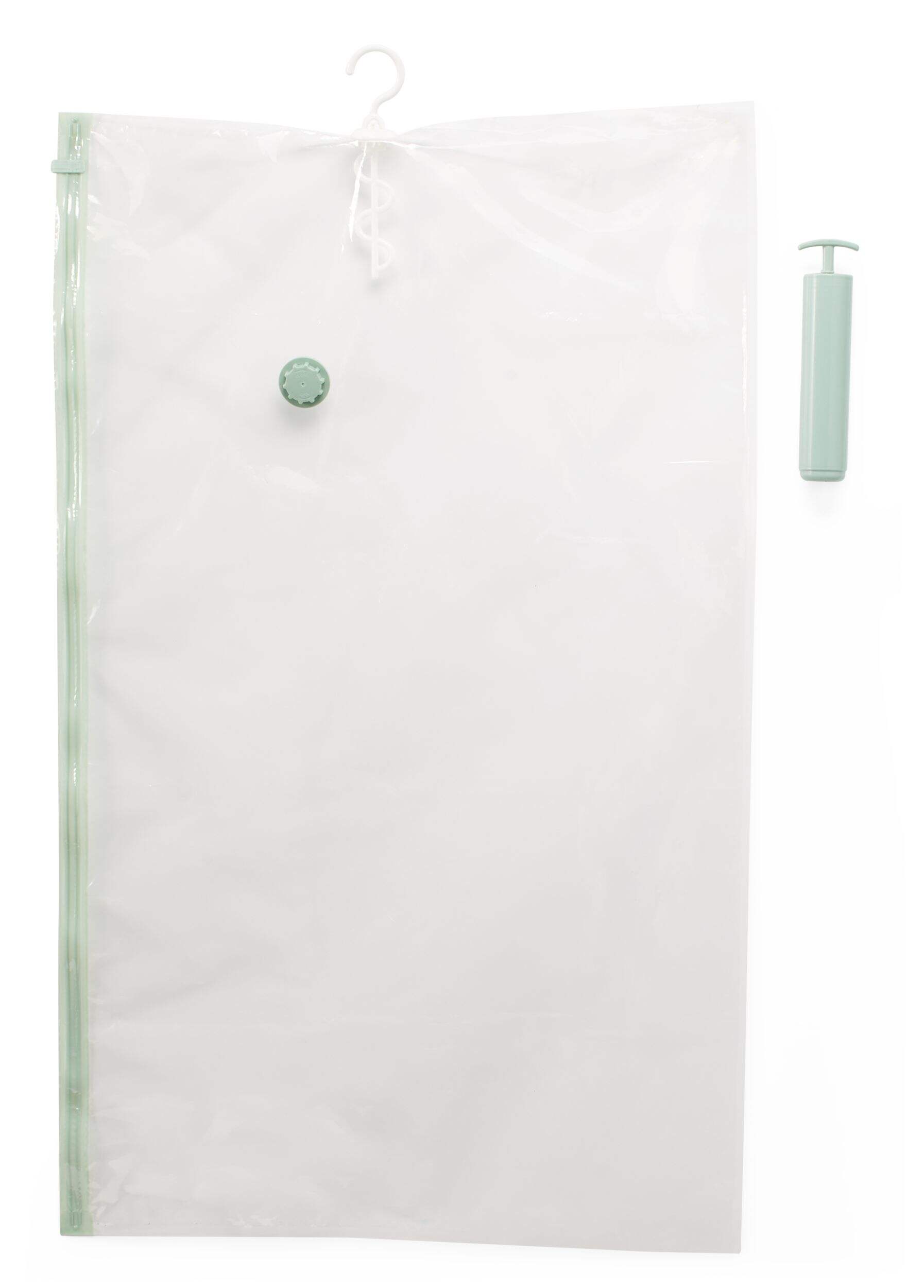 Type A Hanging Reusable Vacuum Storage Seal Bag with Pump, 4-pk Front_Flat