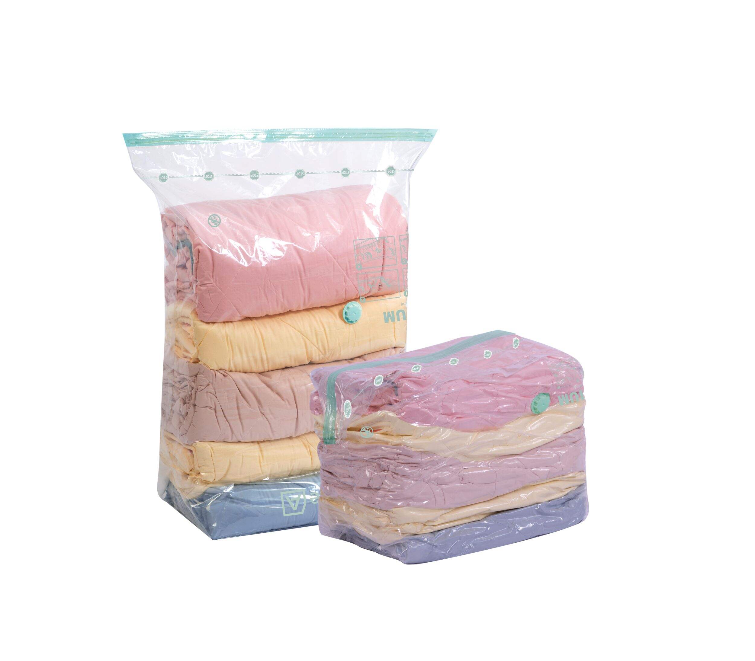 Type A Cube Reusable Vacuum Seal Storage Bag with Pump, Multi-Size, 2-pk Front_Angled_Right