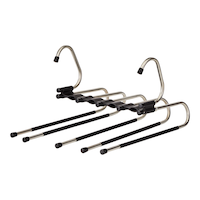 Type A Space Saving Magic Pants Hanger, Silver Front_Three_Fourths_Angled_Left