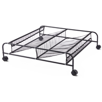 Type A Under the Bed Shoe Organizer with Wheels, Black Front_Three_Fourths_Angled_Left