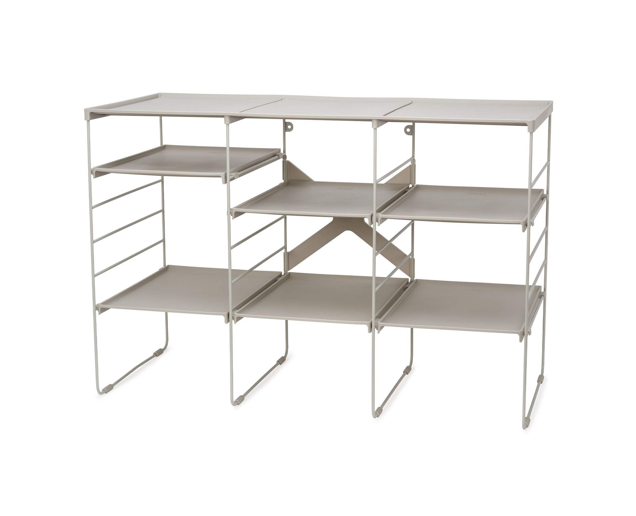 Joseph & Joseph Level Plus Large Adjustable Triple Shoe Rack, Holds Up to 12 Pairs of Shoes Front_Angled_Left