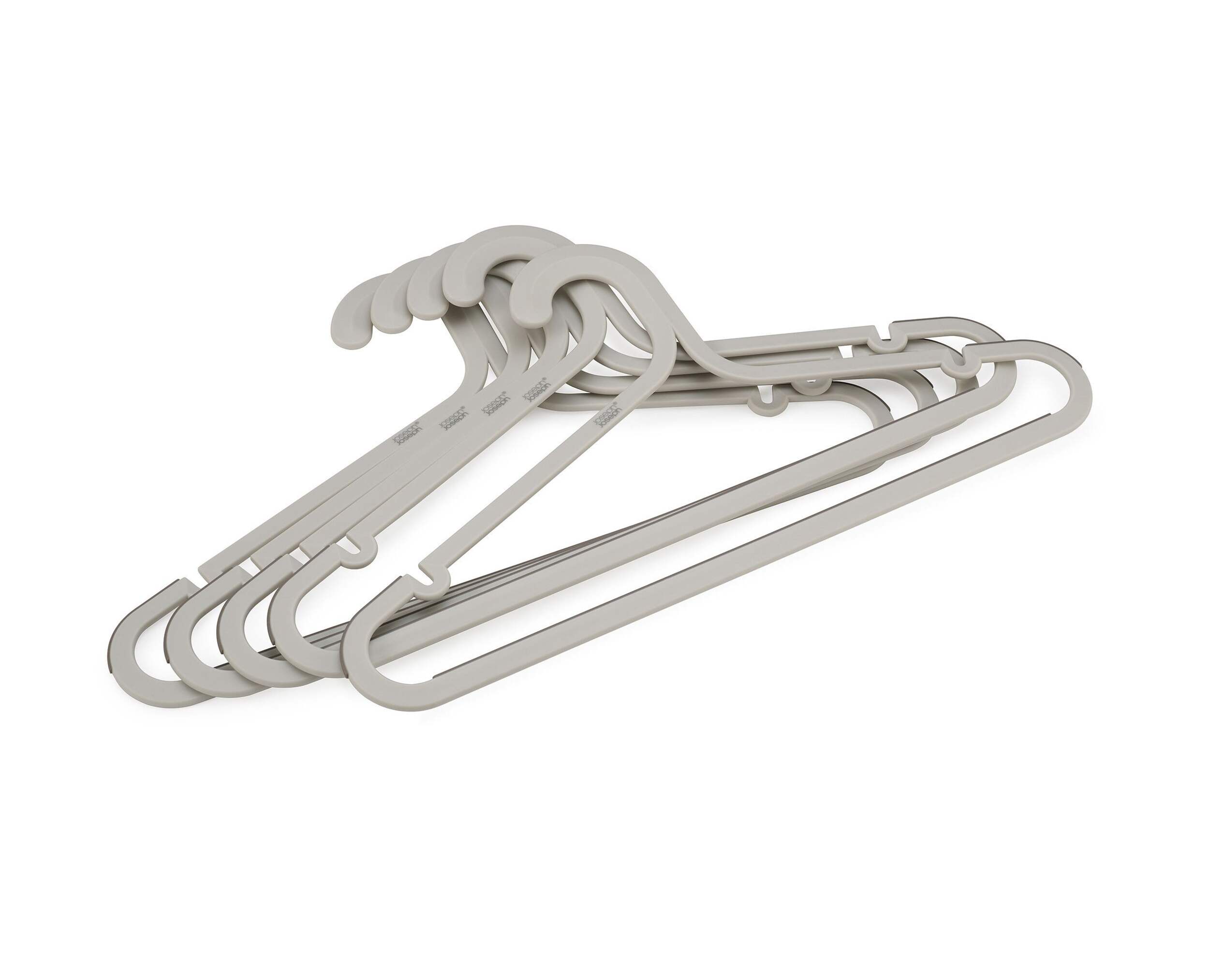 Joseph & Joseph Orderly Anti-Tangle Anti-Slip Garment Hangers, Ecru, 5-pk Front_Angled_Right