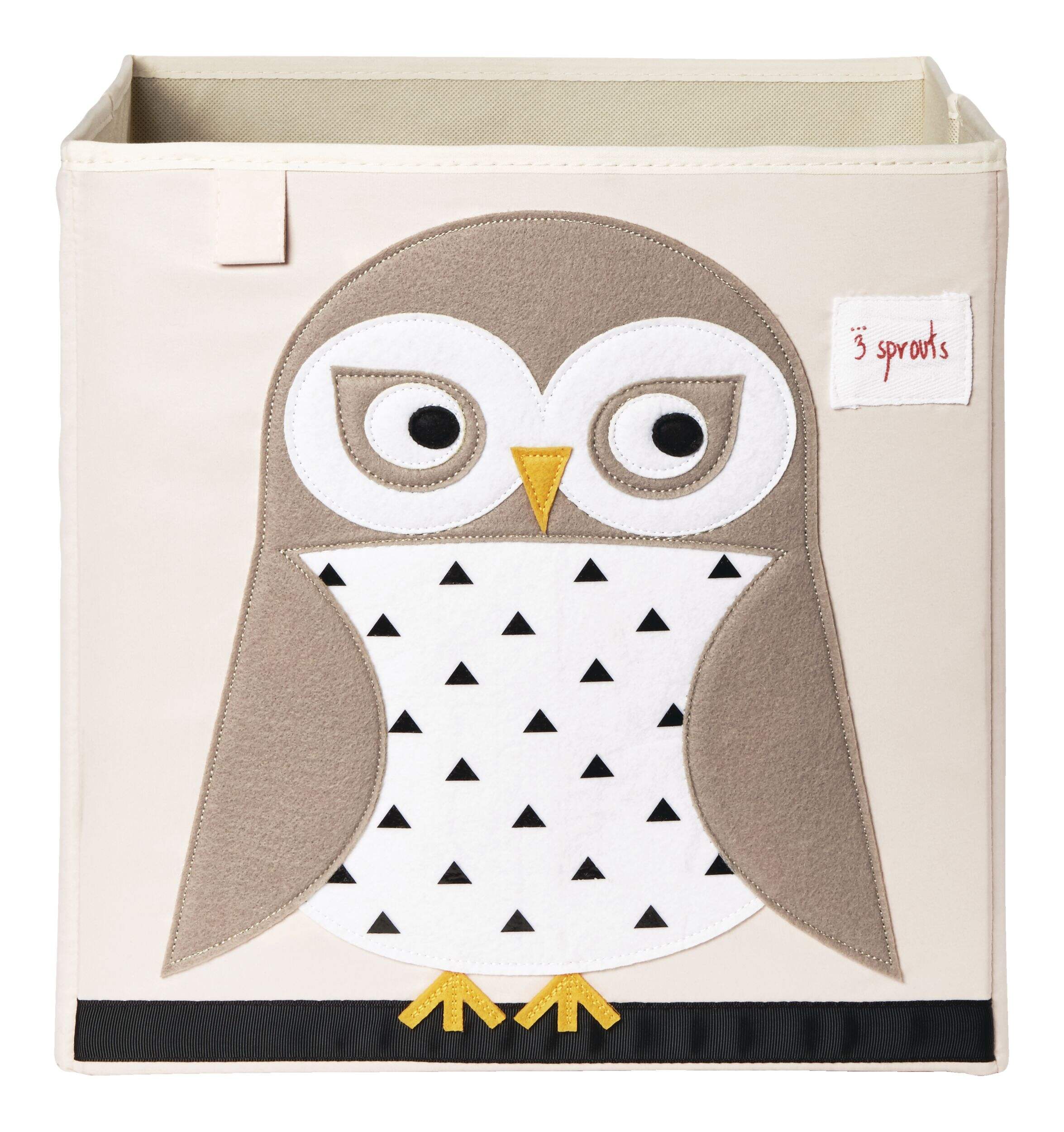 3 Sprouts Fabric Owl Cube Kids' Storage Bin Front_Elevated