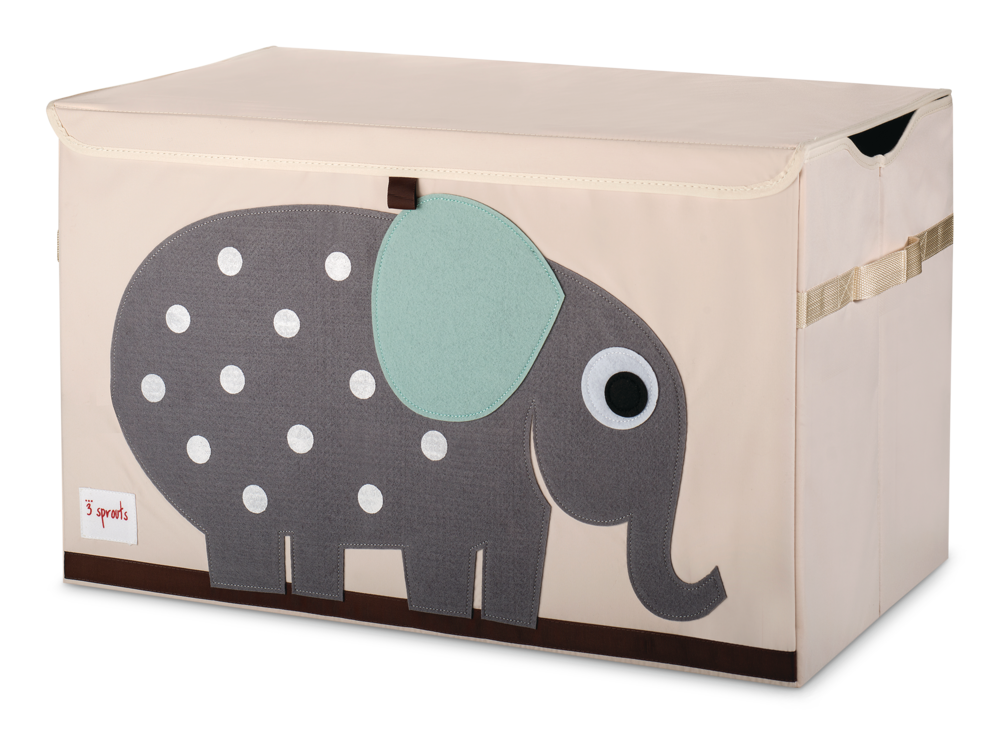 3 Sprouts Fabric Elephant Foldable Kids' Toy Chest with Lid
