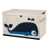 Coffre à jouets pliable en tissu avec couvercle en forme de baleine pour enfants de 3 Sprouts Front_Angled_Left