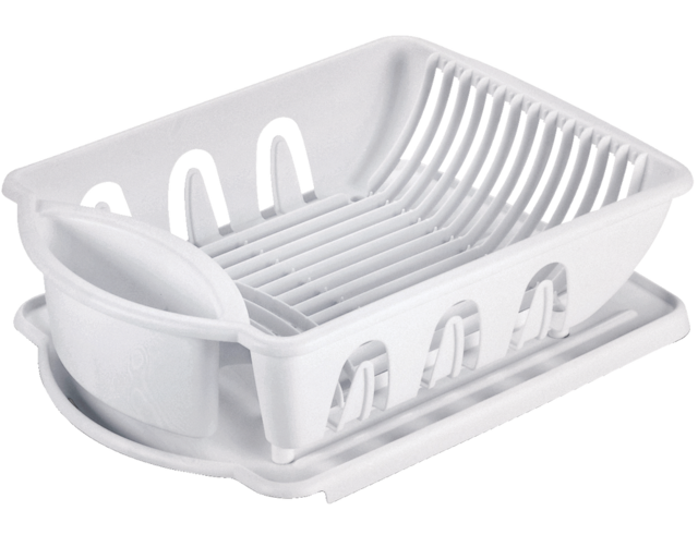 Sterilite Plastic Nesting Dish/Cutlery Drying Rack & Drainboard Tray