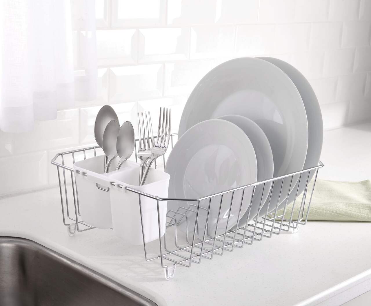 Type A Comfort Absorbent Folding Microfibre Dish Drying Mat & Draining  Rack, Grey, 20 x 16-in