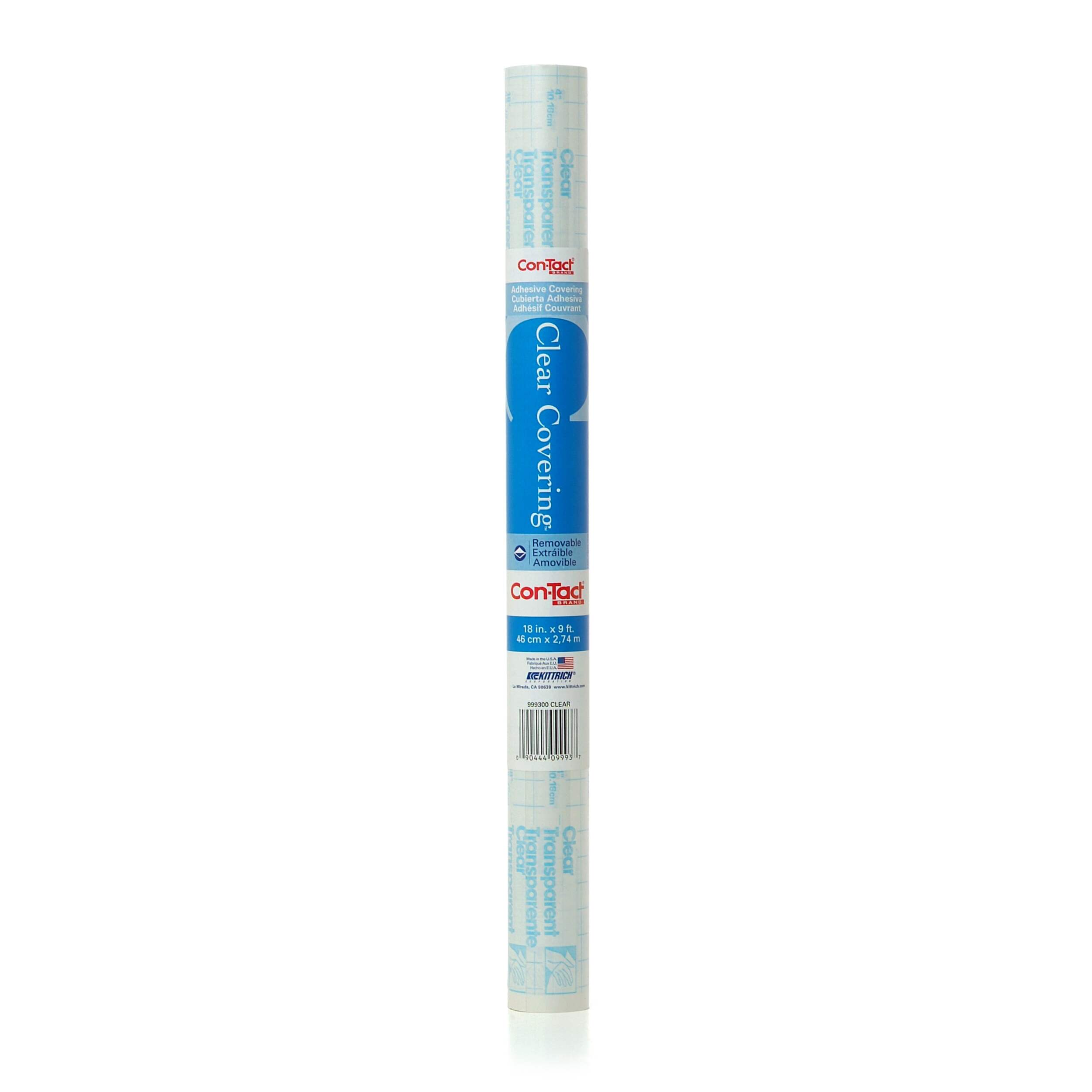 Con-Tact Removable Adhesive Shelf/Drawer Liner, Clear, 18-in x 9-ft Front_Flat