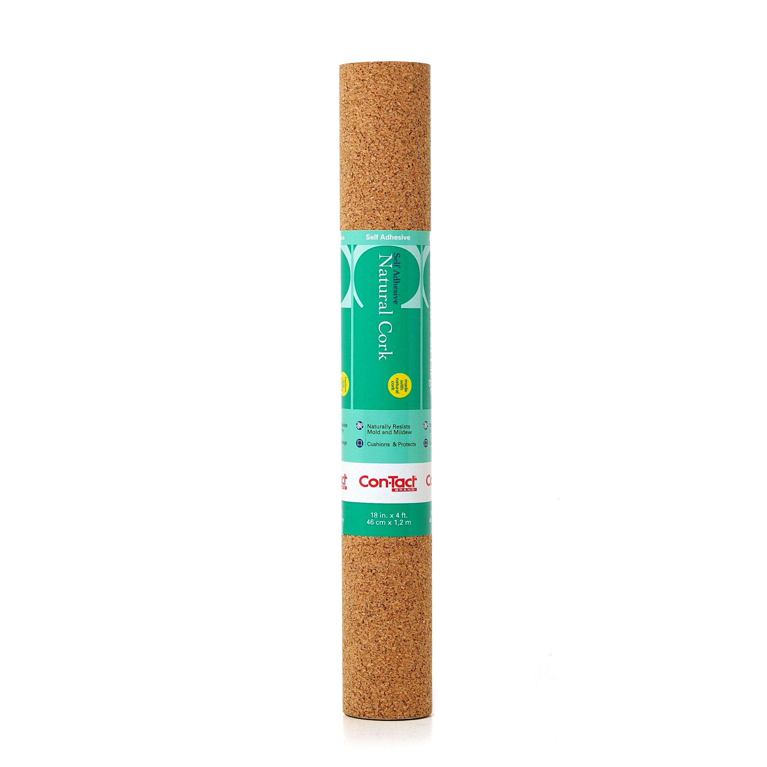 Con-Tact Self-Adhesive Multi-Use Cork Shelf/Drawer Liner & Bulletin/Message Board, 18-in x 4-ft Front_Flat