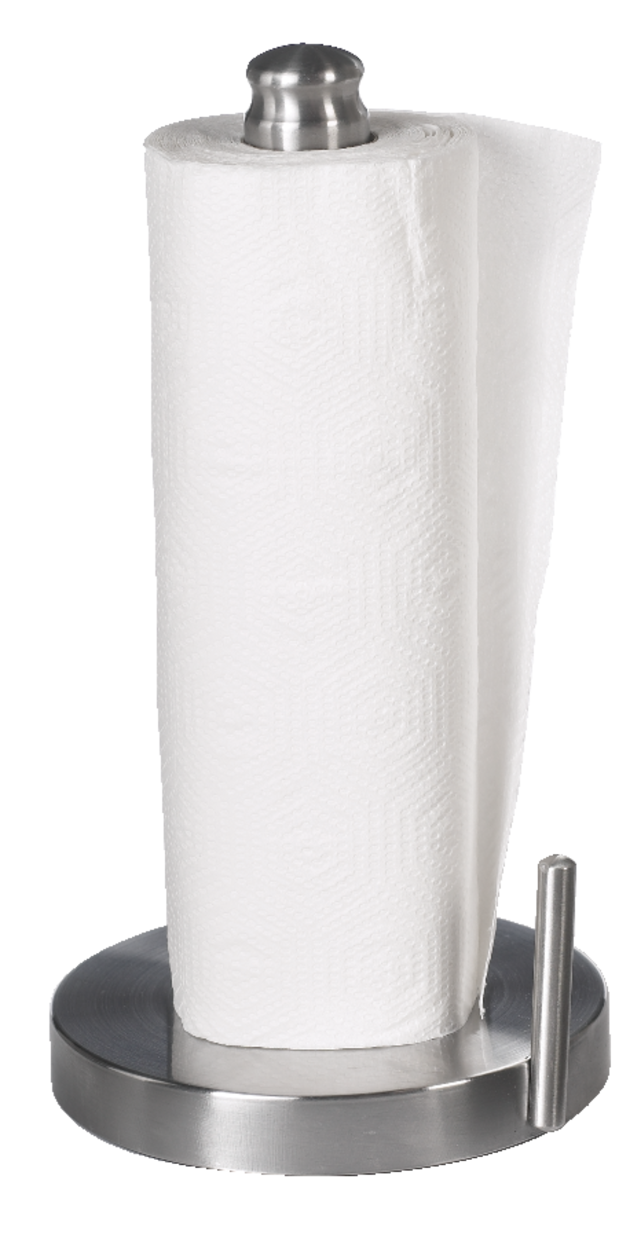 Stainless Steel Upright Paper Towel Holder with Weighted Base For