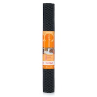 Revêtement de tablette/tiroir coussiné non adhésif haut de gamme Con-tact Grip, noir, 20 po x 4 pi Front_Flat