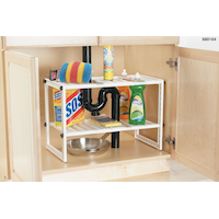 Under Sink Expandable Shelf Front_Three_Fourths_Angled_Right