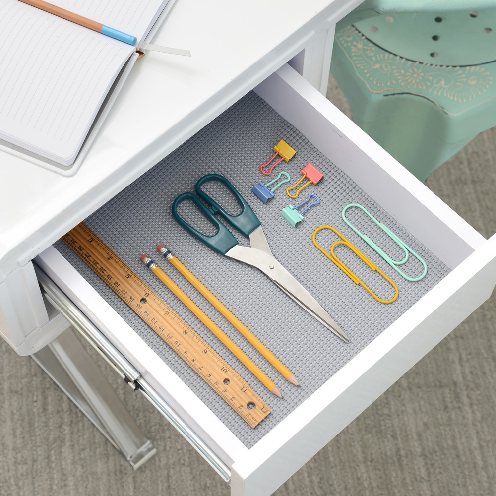 ConTact Grip Excel NonAdhesive Cushioned Shelf/Drawer Liner, Grey, 12