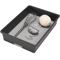 Madesmart Plastic Drawer Organizer Tray/Box For Kitchen/Home Storage, 9.75 x 6.75-in Front_Angled_Left