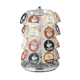 Heritage 28-Pod Rotating Keurig K-Cup/Coffee Pod Holder Storage Carousel, Chrome Front_Elevated