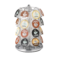 Heritage 28-Pod Rotating Keurig K-Cup/Coffee Pod Holder Storage Carousel, Chrome
