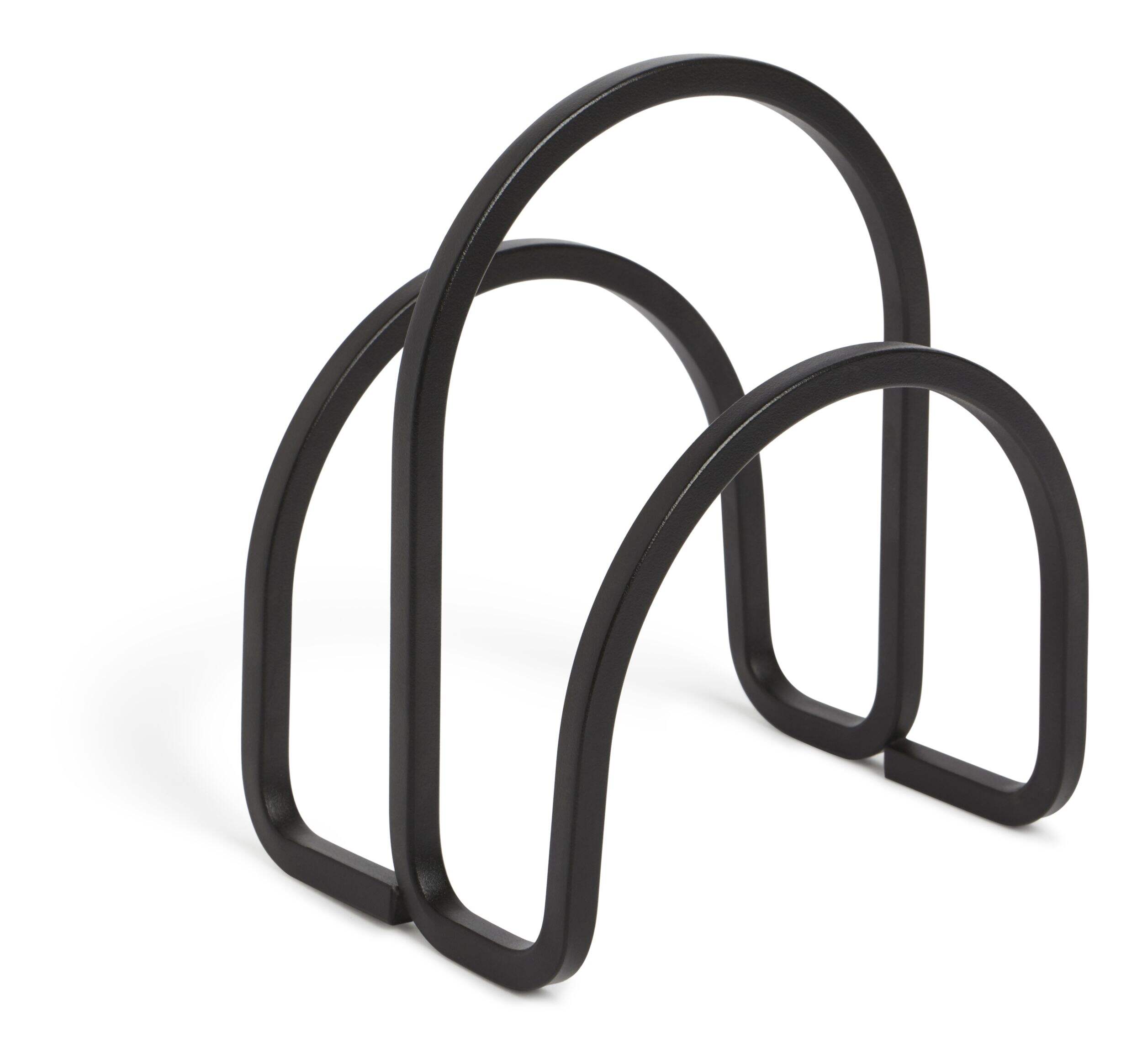 Umbra Squire Metal Upright Napkin Holder For Kitchen Countertop/Dining Table, Black Front_Angled_Right