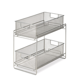 Type A Alpha Under-Sink Metal Storage Organizer Rack/Stand with Pull-Out Basket Drawers Front_Three_Fourths_Angled_Left