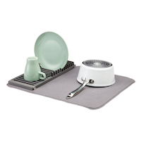 Type A Comfort Absorbent Folding Microfibre Dish Drying Mat & Draining Rack, Grey, 20 x 16-in