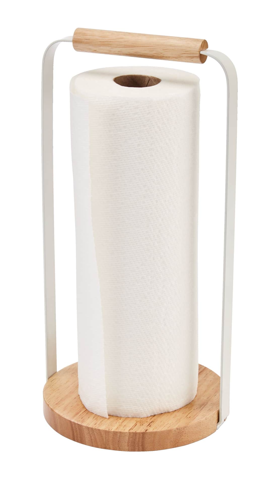 Type A Linear Metal Upright Paper Towel Holder with Weighted Base For Kitchen Countertop White Canadian Tire