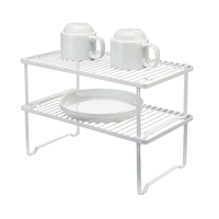 Type A Linear Stackable Storage & Organizer Shelf Rack For Kitchen Cupboard/Cabinet, White