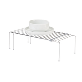 Type A Stay Expandable Storage & Organizer Shelf Rack For Kitchen Cupboard/Cabinet, Chrome Front_Angled_Left