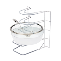 Tablette de rangement à 5 fentes d'armoire/armoire de cuisine Type A Stay pour plats de cuisson/plateaux/bacs/couvercles, chrome Front_Three_Fourths_Angled_Left