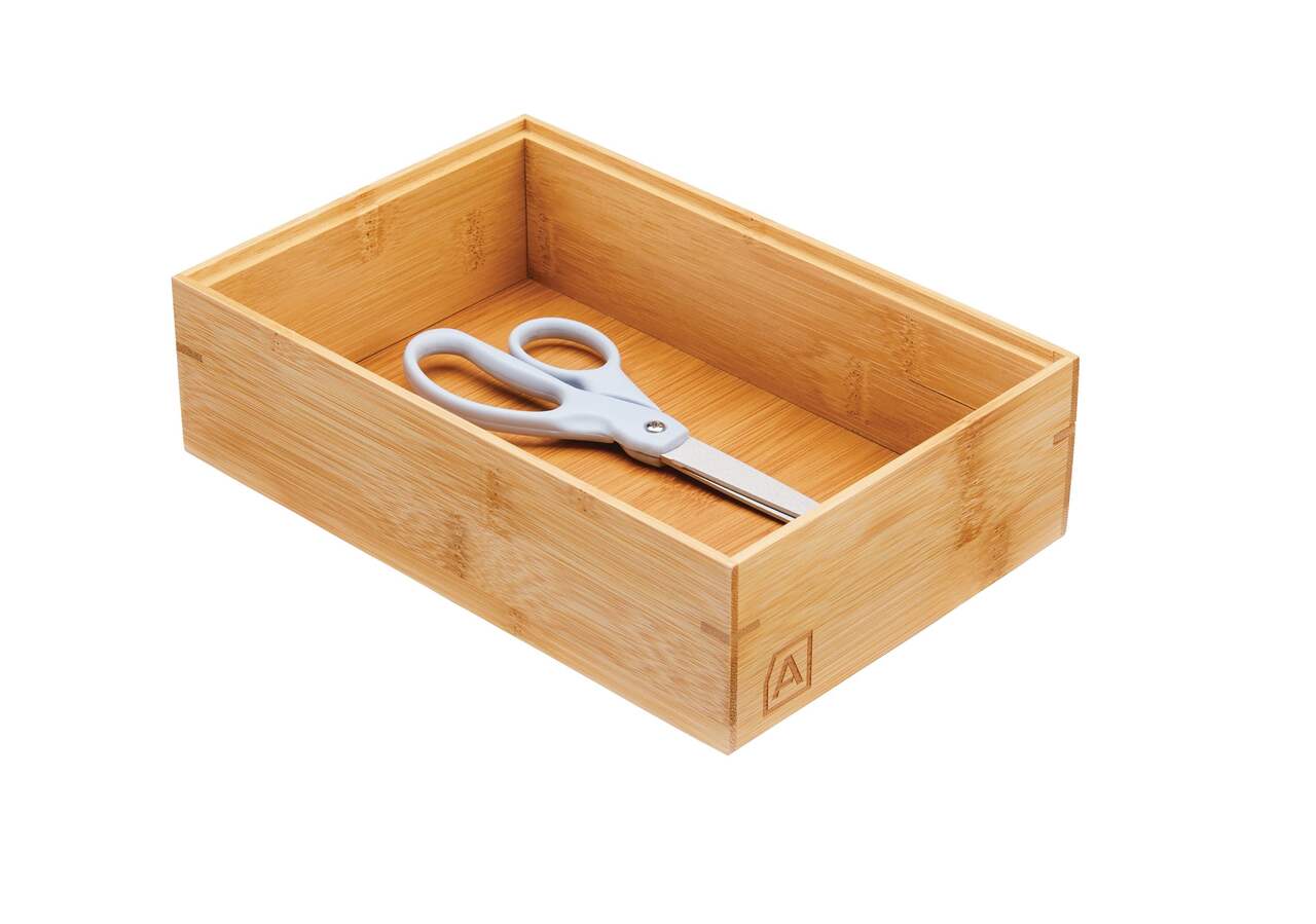 Boîte de rangement empilable en bambou Type A Stable pour tiroir de  cuisine/bureau/rangement à la maison, 6 x 9 po