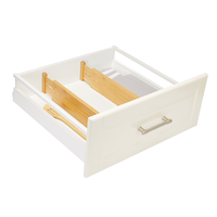 Type A Engrained Adjustable Spring-Loaded Bamboo Kitchen Drawer Dividers, Non-Slip, 2-pk Overhead_Plunge