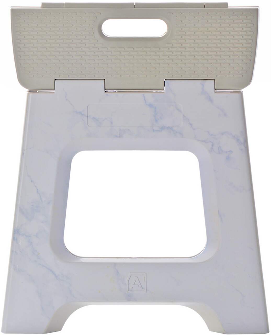 Type A Alpha Plastic Anti Slip Folding Step Stool For Kitchen Bathroom White 13 in