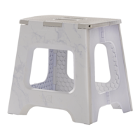 Type A Alpha Plastic Anti-Slip Folding Step Stool For Kitchen & Bathroom, White, 13-in Front_Angled_Left