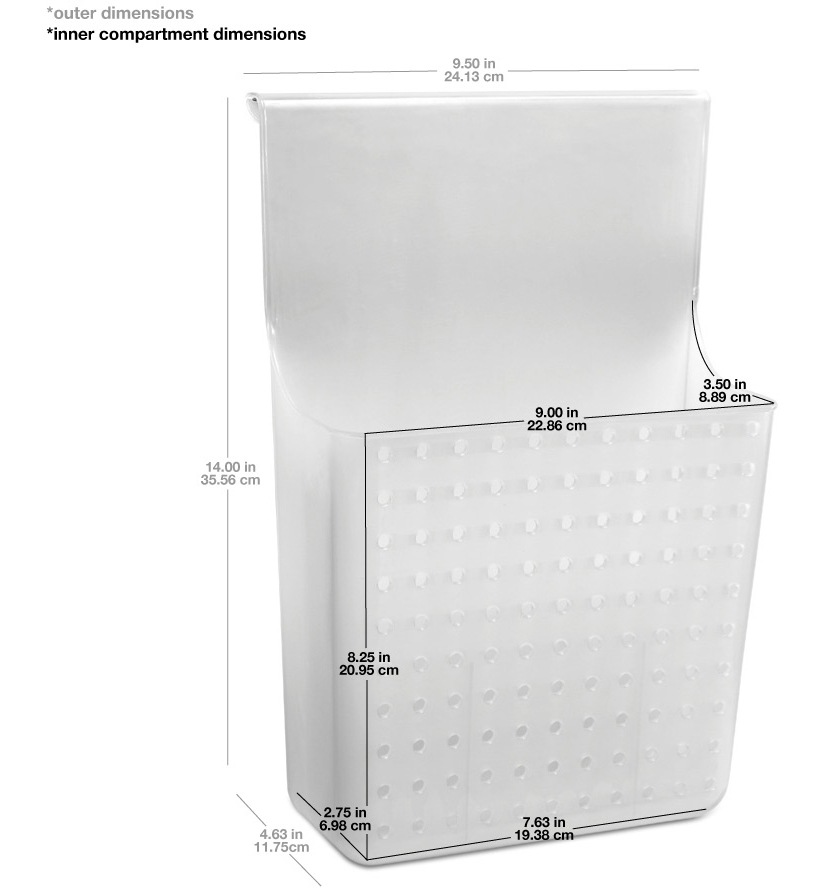 Madesmart OverTheDoor Hanging Kitchen Storage Organizer, Non