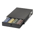 Heritage Nespresso Vertuoline 40-Capsule Coffee Pod Holder Storage Drawer, Black Front_Angled_Left