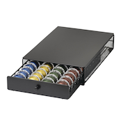 Heritage Nespresso Vertuoline 40-Capsule Coffee Pod Holder Storage Drawer, Black Front_Angled_Left