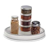 Madesmart Lazy Susan Turntable Organizer For Kitchen Cupboard/Cabinet, White, 10-in Front_Elevated
