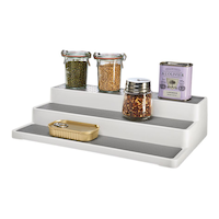 Madesmart 3-Tier Spice Jar Organizer Rack For Kitchen Cupboard/Cabinet, White Front_Angled_Left