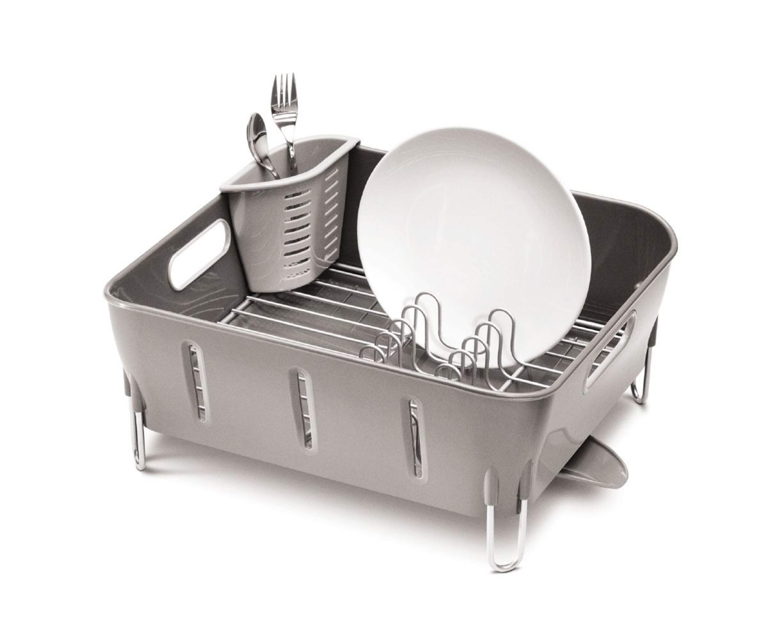 simplehuman Compact Grey Dish Rack Composite_or_Mixed