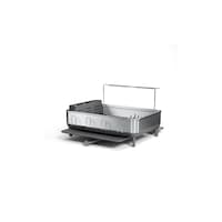 Simplehuman Large Steel Frame Dish Rack, Brushed Finish Front_Angled_Left