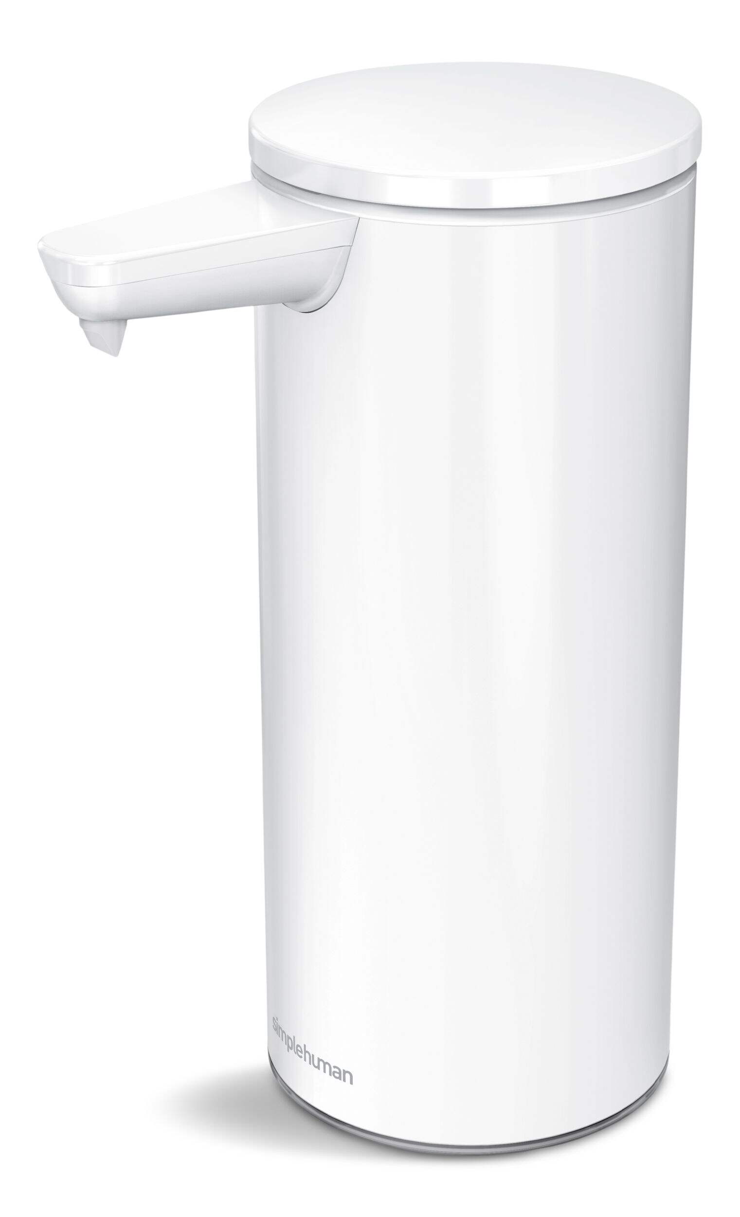 Simplehuman White Rechargeable Sensor Pump Front_Three_Fourths_Angled_Left