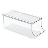 iDesign RPET Can Holder Fridge Storage Bin with Lid Front_Three_Fourths_Angled_Right