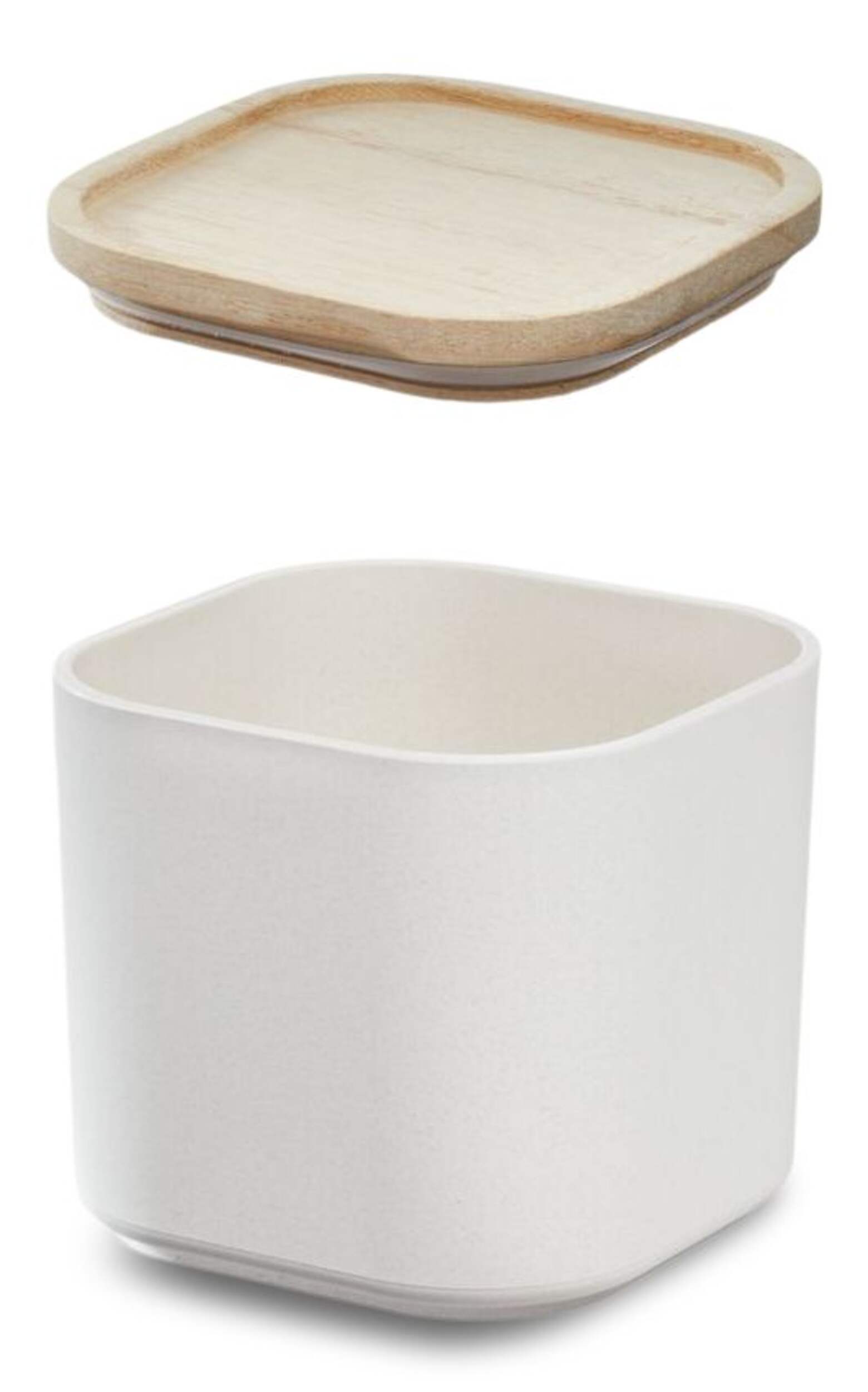 Rosanna Pansino Bio-Resin 3-Cup Canister with Wood Lid Front_Three_Fourths_Angled_Left
