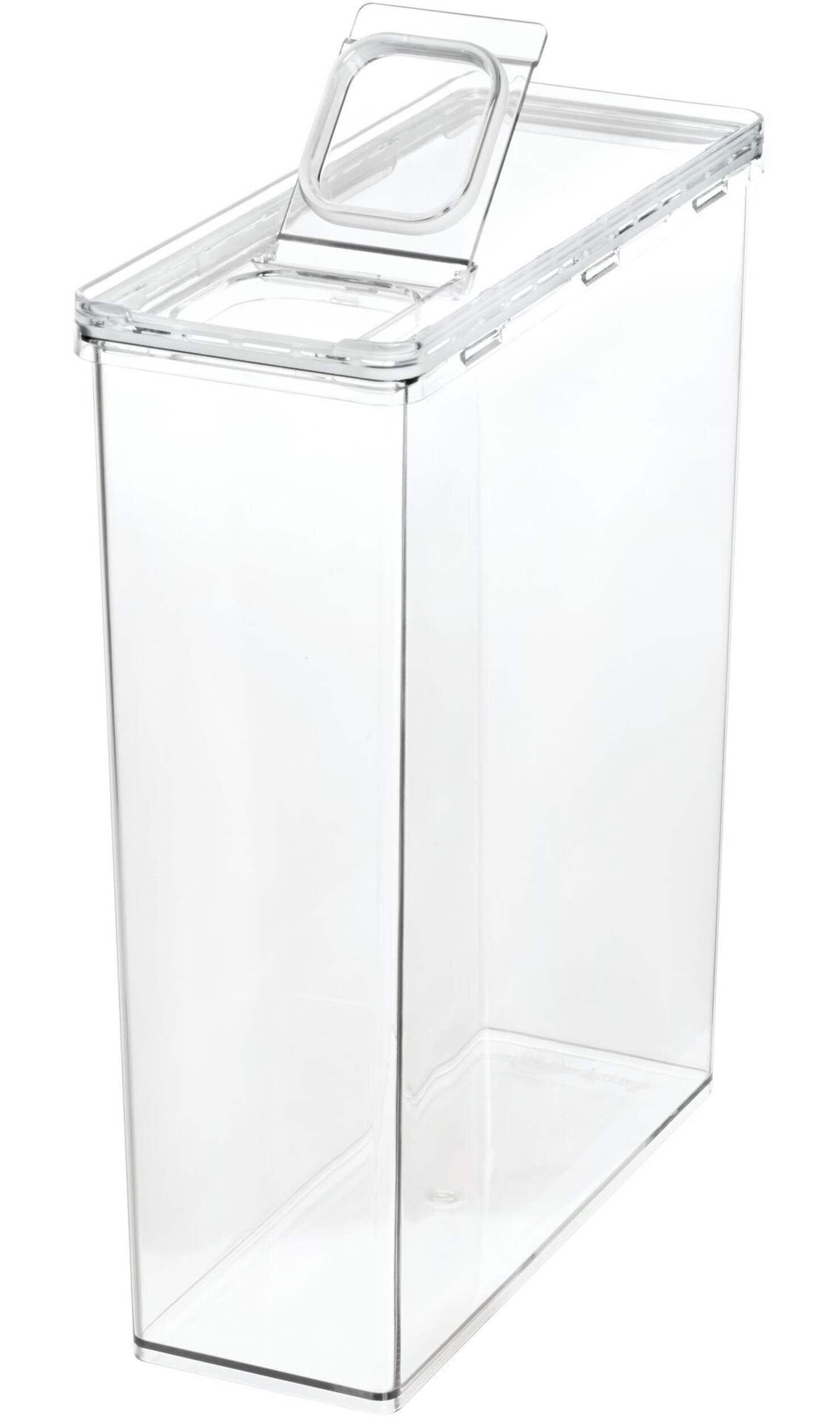 The Home Edit x iDESIGN Clear Plastic Cereal Storage Canister Container with Airtight Lid Front_Angled_Left