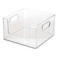 The Home Edit x iDESIGN Clear Plastic Open-Front Stacking Pantry Bin Storage Organizer Front_Angled_Left