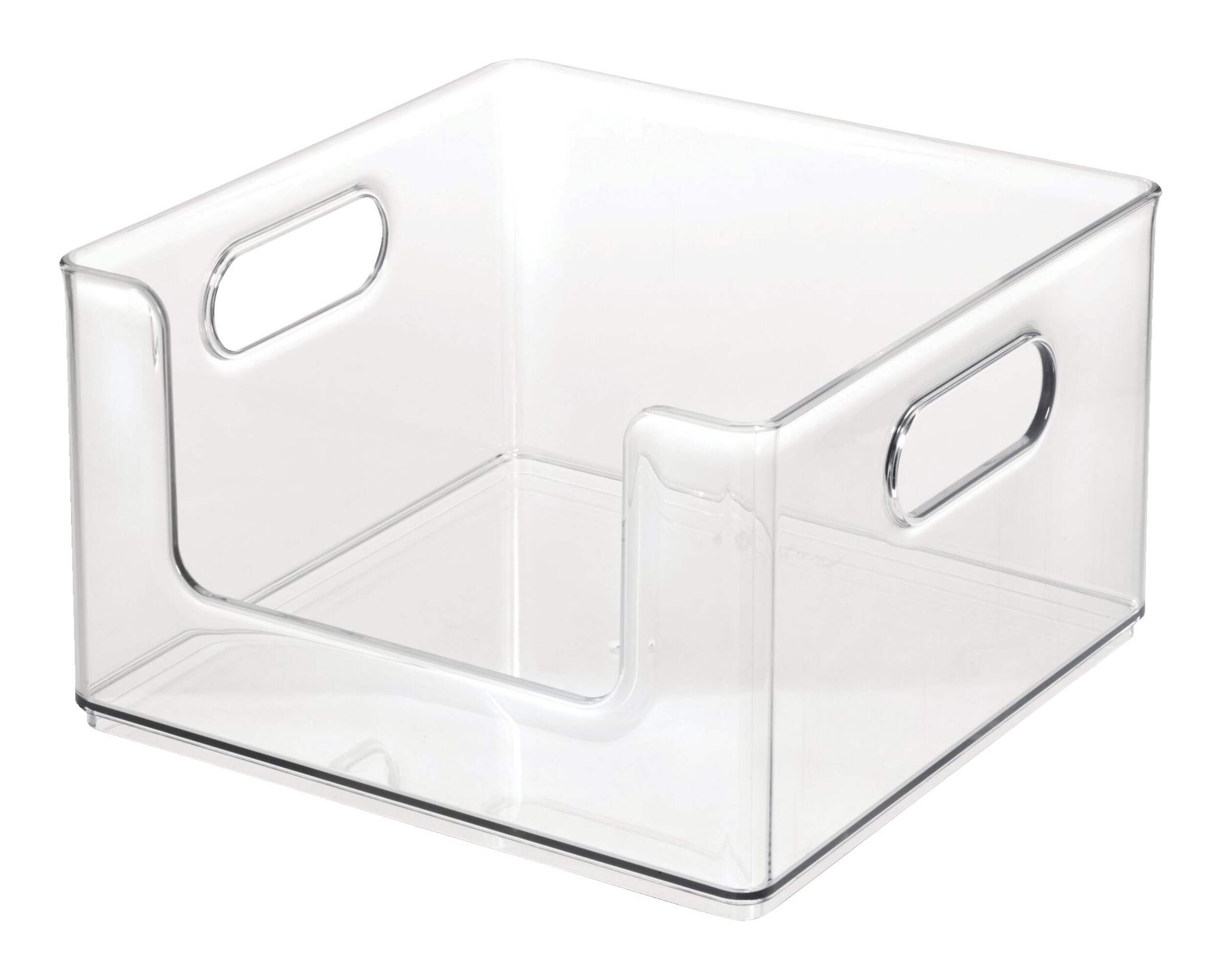 The Home Edit x iDESIGN Clear Plastic Open-Front Stacking Pantry Bin Storage Organizer Front_Angled_Left