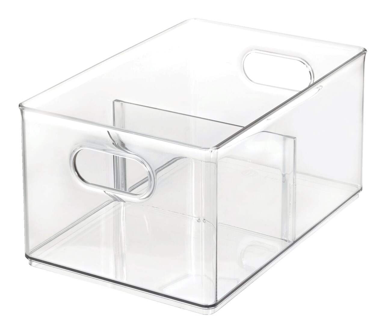 The Home Edit x iDESIGN Clear Plastic Divided Stacking Freezer Bin