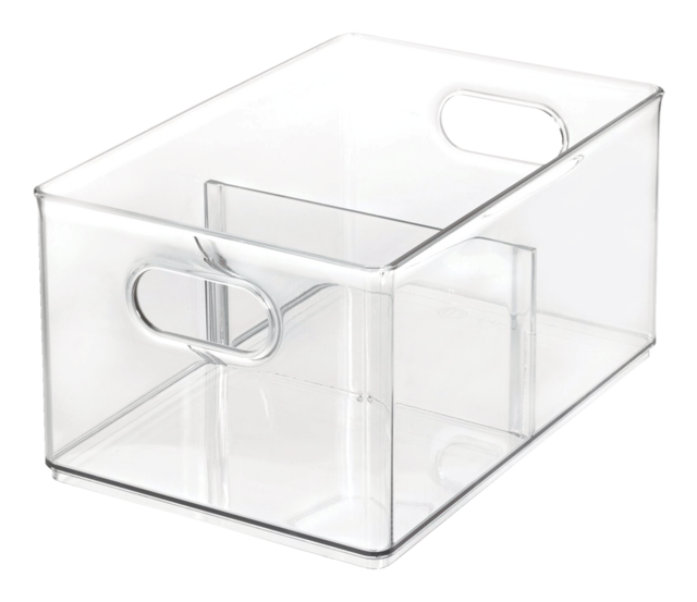 The Home Edit x iDESIGN Clear Plastic Divided Stacking Freezer Bin ...