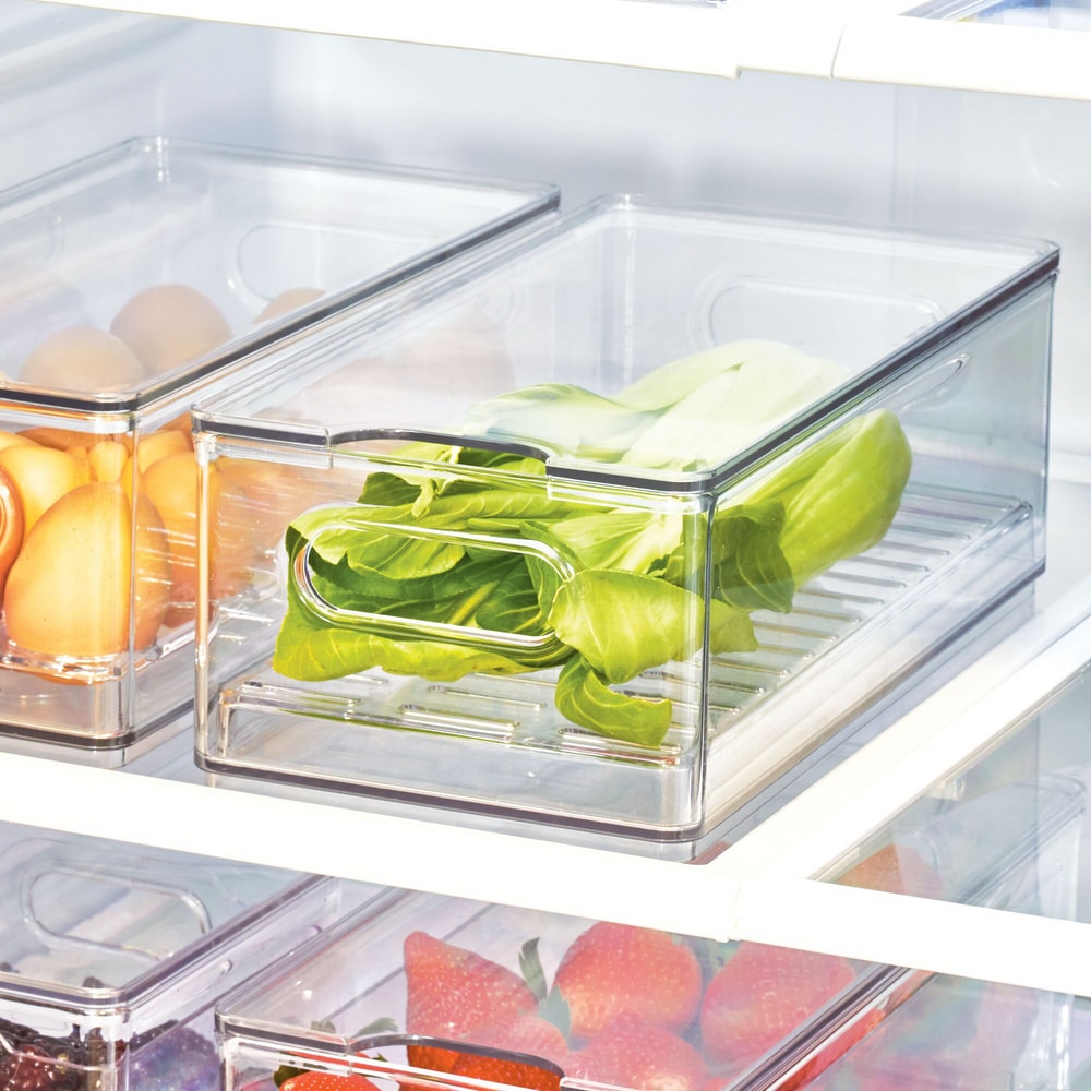 The Home Edit x iDESIGN Clear Plastic Stacking Produce Fridge Bin